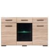 Black Red White Fever Chest of Drawers, 150x45x93cm, Oak (S182-KOM1W2D2S/9/15-DSO/CA)