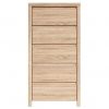 Black Red White Kaspian Chest of Drawers, 56x40.5x112.5cm, Oak (S128-KOM5S-DSO/DSO)