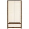 Black Red White Ruso Wardrobe, 104x60.5x204.5cm, Beige, Brown (S407-SZF2D1S-DARL/PEP)