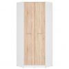 Nepo plus Wardrobe, 79.5x79.5x197cm, White, Oak (S435-SZFN2D-BI/DSO)