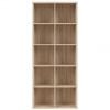 Black Red White Nepo plus Shelf, 77x38.5x182cm, Oak (S435-REG/19/8-DSO)