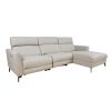 Home4You Mildred Corner Leather Sofa, Right Corner, 271x94/164xH100cm Light Grey (14073)