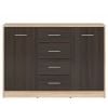 Black Red White Nepo plus Chest of Drawers, 118.5x34x84cm, Black, Oak (S435-KOM2D4S-DSO/WE)