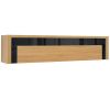 Black Red White Arosa Wall-mounted Shelf, 30x160x36cm, Oak (S346-SFW1K-DBC/CAP/DNA)