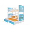 Детская кровать Adrk Soria 188x81x160 см с матрасом, бело-голубая (CH-Sor-W+BL-D049)
