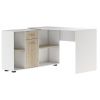 Adrk Eliseo Writing Desk, 121.4x120x75.3cm White, Oak Color Doors