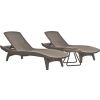 Keter Pacific Set With Table Sun Lounger 197x74x40.4cm, Beige (17201591)