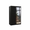 ADRK REWENA Wardrobe With Mirror 120x200cm, Black (SW-REW-B-120+A053)