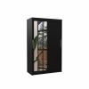 ADRK BARIO Wardrobe With Mirror 120x200cm, Black (SW-BAR-B-120+A095)