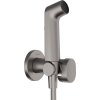 Bidē Maisītājs Hansgrohe Bidette 1jet S EcoSmart Iebūvējams, Ar Vadu 1250 Mm Un Turētāju, Hromēts Melns (29232340)