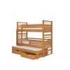 Берцовая кровать для детей Hippo 208x97x175 см, без матраса, дуб (CH-Hip-Al-208-E1915)