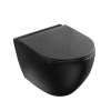 Piekaramais Tualetes Pods Vento Hugge Rimless, ar SC vāku, matēti melns (34860)