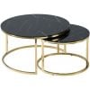 Стол для кофе Signal Muse, 80x45 см, черный, золотой (MUSECZMAZL)