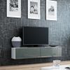 Halmar Vigo TV Stand, 140x40x30cm, Grey/White (CAMA-VIGO-RTV-140-BIAŁY MAT/SZARY POŁ)