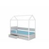 Adrk Otello Children's Bed 190x87x172cm, Without Mattress, White/Grey (CH-Ote-W+G-190-E1252)