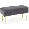 Halmar Velvet Upholstered Bench, 42x78x37cm, Grey/Gold (V-CH-VELVA-POPIEL/ZŁOTY)