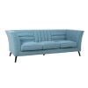 Home4You Piano Inconvertible Sofa, 87x222x77cm, Blue (20211)