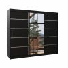 ADRK SALTO Wardrobe With Mirror 250x215cm, Black (SW-SAL-B-250+A457)