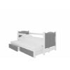 Детская кровать Adrk Campos 188x81x80 см с матрасом, бело-серая (CH-Camp-W+GRA-D023)