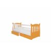 Adrk Lena Children's Bed 165x91x75cm, With Mattress, White/Orange (CH-Len-W+O-D078)