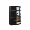 ADRK NICEA Wardrobe With Mirror 120x200cm, Black (SW-NIC-B-120+A065)