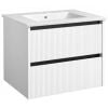Raguvos Furniture Urban 61.5x46.5cm Bathroom Sink with Cabinet with Black Aluminum Profile, Matte White/Grey (201133112)