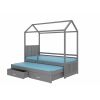 Adrk Jonaszek Children's Bed 190x87x186cm, Without Mattress, Grey (CH-Jon-G-190-E1199)