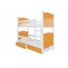 Adrk Maraba Children's Bed 188x81x160cm, With Mattress, White/Orange (CH-Mar-W+O-D043)
