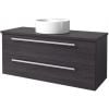 Raguvos Furniture Serena 121cm Cabinet with Round Sink Black Oak (1431370101)