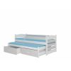 Adrk Tiarro Children's Bed 186x87x80cm, Without Mattress, White/Grey (CH-Tia-W+G-186-E1348)