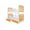 Adrk Osuna Children's Bed 188x81x160cm, With Mattress, White/Orange (CH-Osu-W+O-D062)