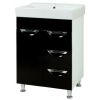 Sanservis Laura 60 Bathroom Sink with Como 60 Cabinet, Black/White (48766)