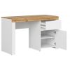 Black Red White Holten Writing Desk, 130.2x56.5x81.5cm, White, Oak (S440-BIU1D1S-BI/DWO/BIP)