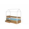 Adrk Otello Children's Bed 190x87x172cm, Without Mattress, White/Brown (CH-Ote-W+ART-190-E2198)