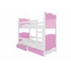 Adrk Maraba Children's Bed 188x81x160cm, With Mattress, White/Pink (CH-Mar-W+P-D044)