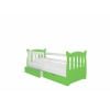 Adrk Lena Children's Bed 165x91x75cm, With Mattress, White/Green (CH-Len-W+G-D076)