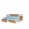 Adrk Tiarro Children's Bed 186x87x80cm, Without Mattress, White/Brown (CH-Tia-W+ART-186-E1343)