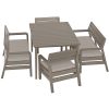 Keter Garden Furniture Set Delano Table + 2 Sofas + 2 Chairs, Beige (17205371)