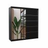 ADRK OLIVER Wardrobe with Mirror 200x215cm, Black (SW-OLI-B-200+A480)