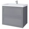 Riva SA 63F Sink Cabinet without Sink, Matte Deep Silver