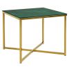 Black Red White Ditra Coffee Table 50x50x42cm, Green/Gold