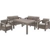 Keter Garden Furniture Set Corfu Fiesta Table + 2 Sofas + 2 Chairs, Beige (17198008)