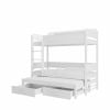 Dark Queen Children's Bed 88x190x186cm, With Mattress, White (CH-QUE-W-M-180)