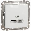 Schneider Electric Sedna Design Socket Outlet USB A+C, 2.4A, White (SDD111402)