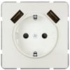 Siemens Delta Style Socket Outlet with 2 USB Ports and Earth, White (5UB1870-0TW01)