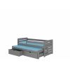 Детская кровать Adrk Tomi 206x97x80 см, без матраса, серого цвета (CH-Tom-G-206-E1443)