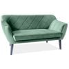 Signal Karo 2 Velvet Non-removable Sofa 140x54x76cm, Green (KARO2V78W)