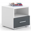 Adrk Emi Nightstand, 37x40x38.5cm, White (NS-EMI-W+GR-L001)