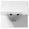 Jung LS 1520 KL WW Flush-Mounted Socket Outlet 1-gang with Earth Contact and Cover, White (LS1520KLWW)