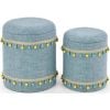 Halmar Grado Poufs, 38x44cm, 30x37cm, Light Blue, Silver (V-CH-GRADO-PUFA-J.NIEBIESKI)